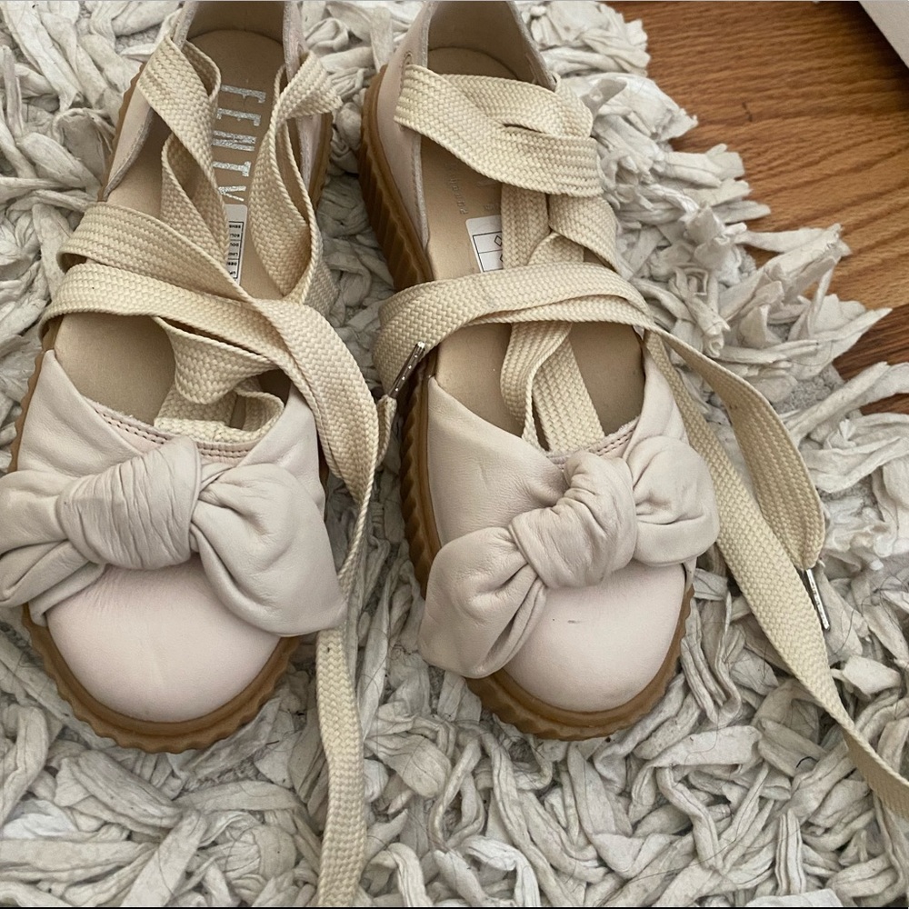 Puma suede creeper Rihanna fenty sneakers in oatmeal